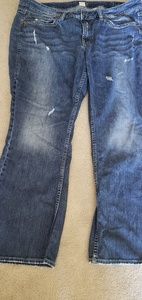 Womens Medium Wash Plus  Lola Silver Jeans Sz 22W